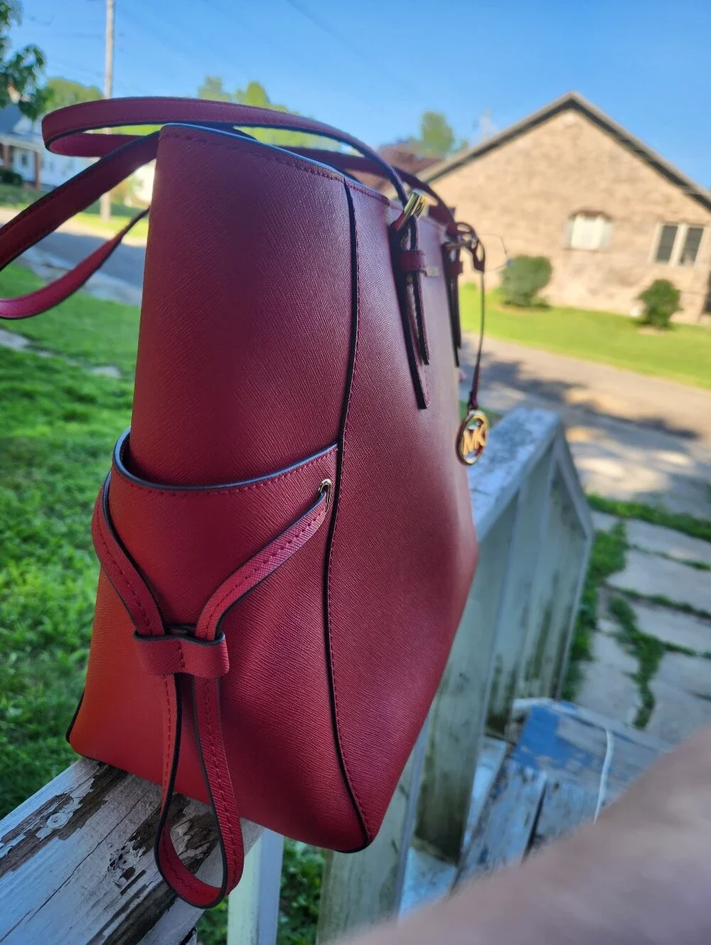 Michael Kors Red Saffiano Leather Tote